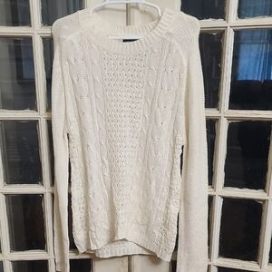 Classic Cream Cable Knit Sweater size 1x
